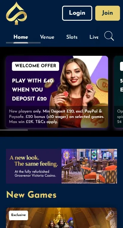screenshot of the vic welcome offer: Play 40 when you deposit 20