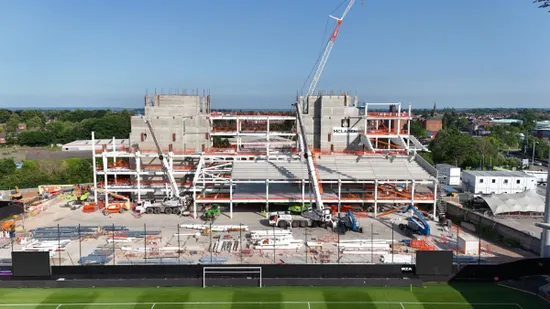 Latest Wrexham drone footage captures &ldquo;rapid&rdquo; Kop Stand progress