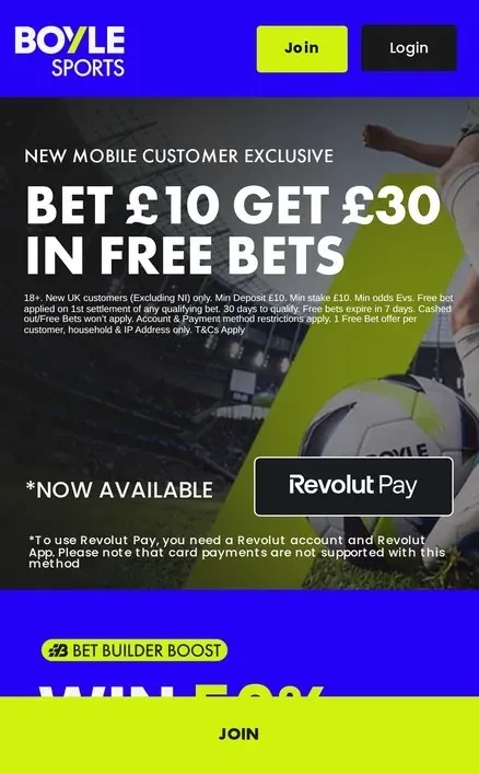 BOYLE Sports review and sign up offer: bet &pound;10, get &pound;30 in free bets