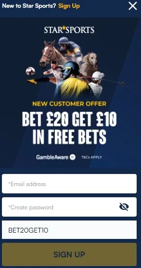 Star Sports Bet review and sign up offer: bet &pound;20 get &pound;10 in free bets
