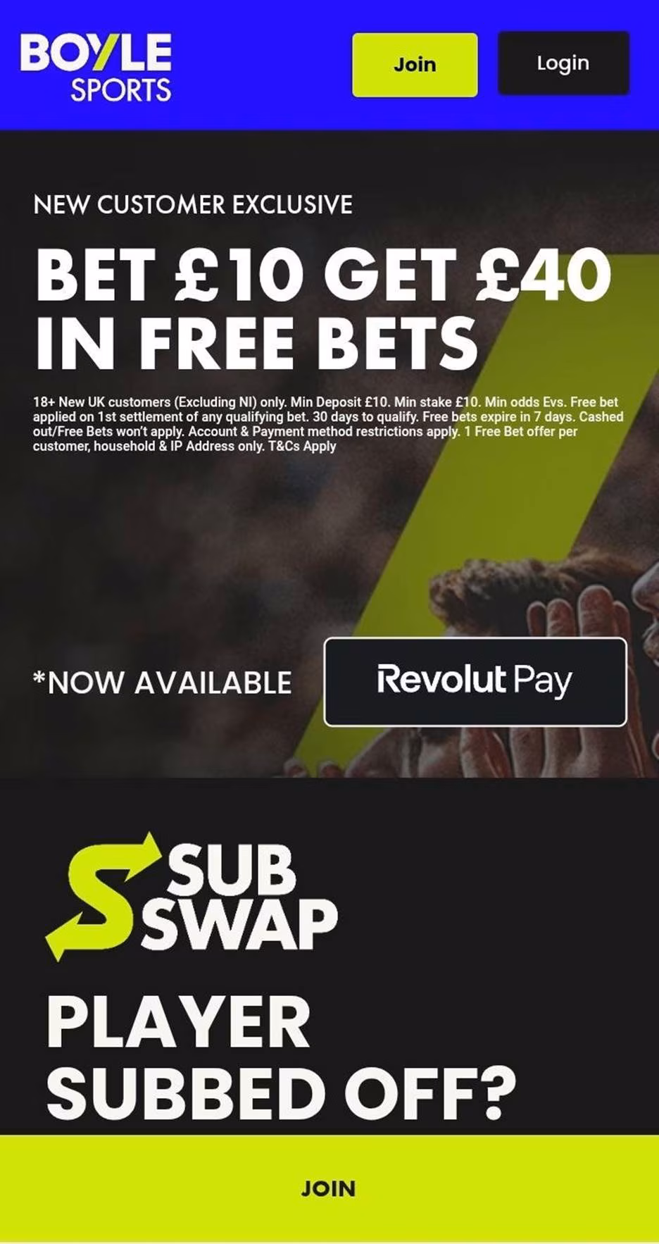boylesports sports sign up offer, new UK customers