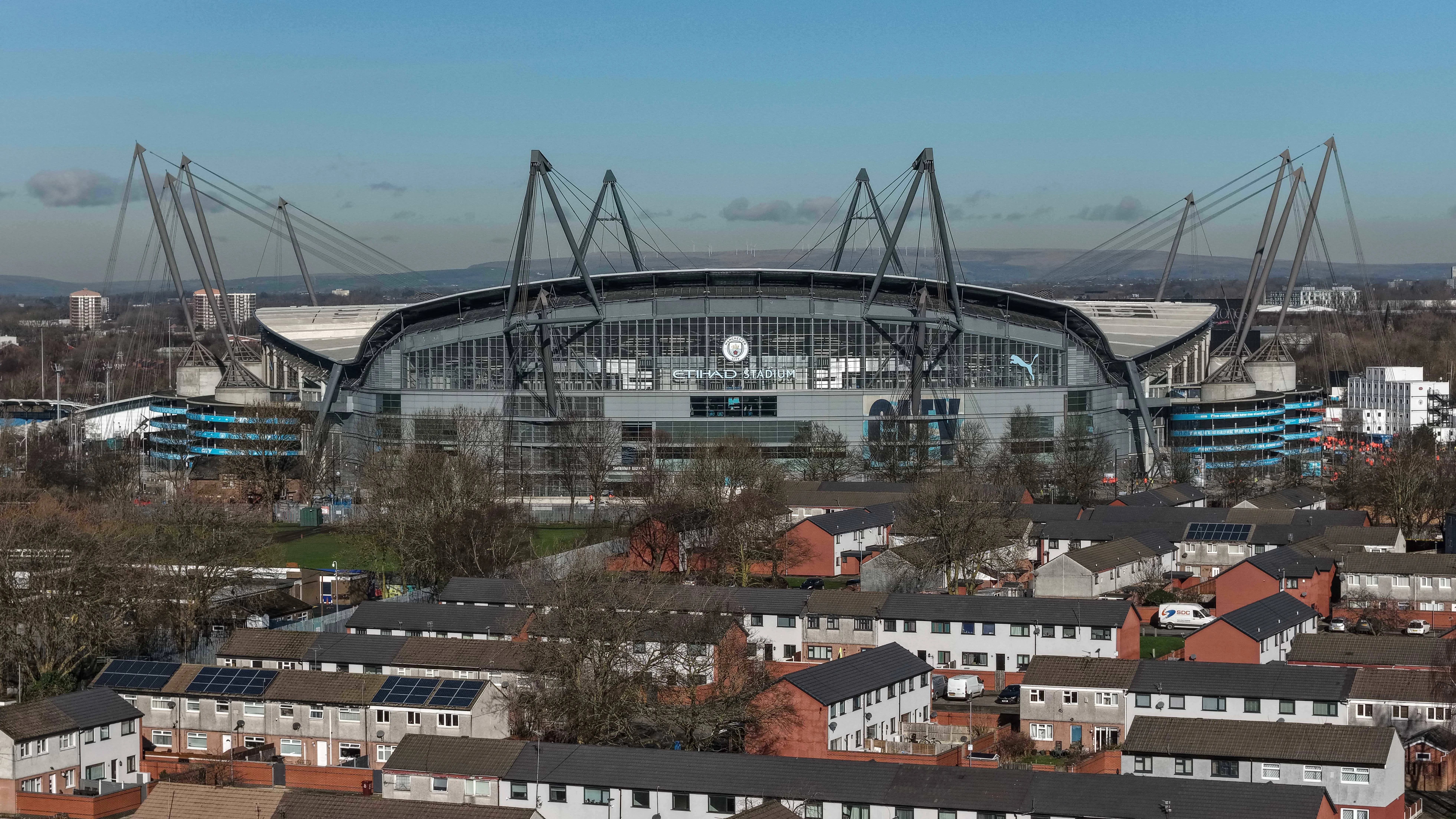 An aerial view of Etihad Stadium