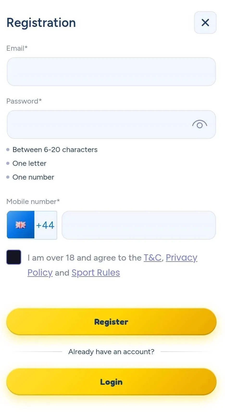 monster casino registration form