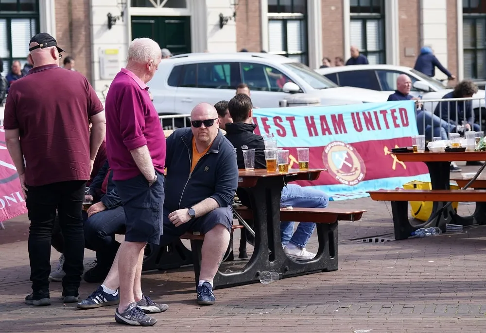 West Ham Fans in Prague