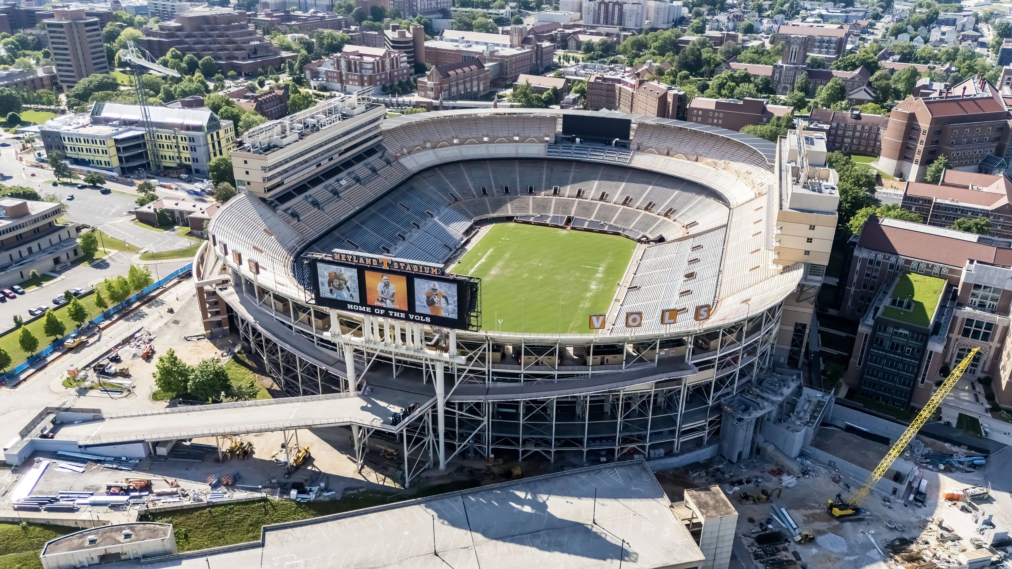 An aerial view of Neyland Stadium