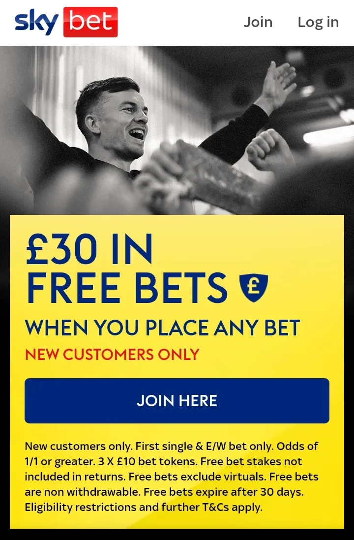 Sky Bet sports sign up offer