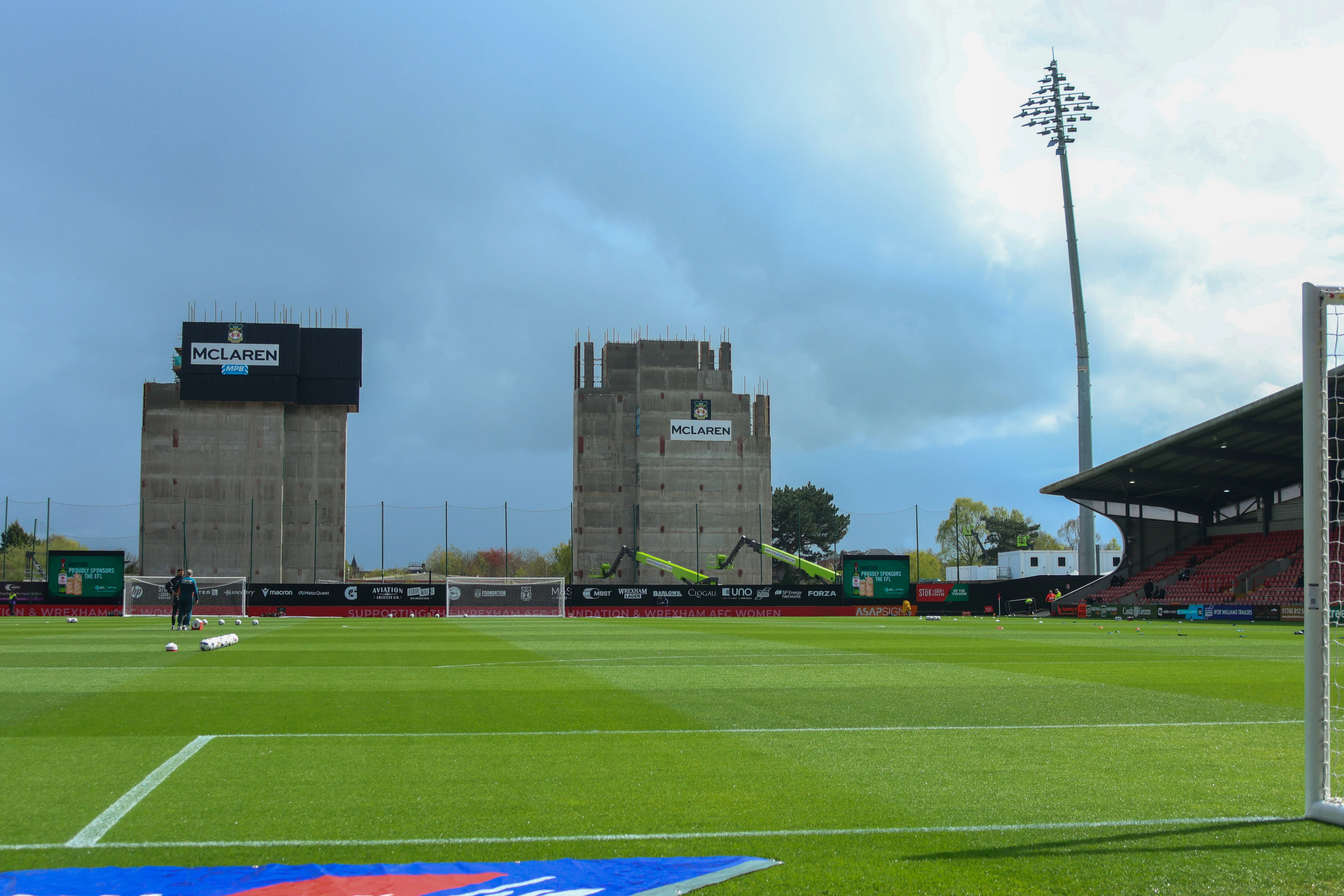 View of the Kop Stand construction works at the Racecourse