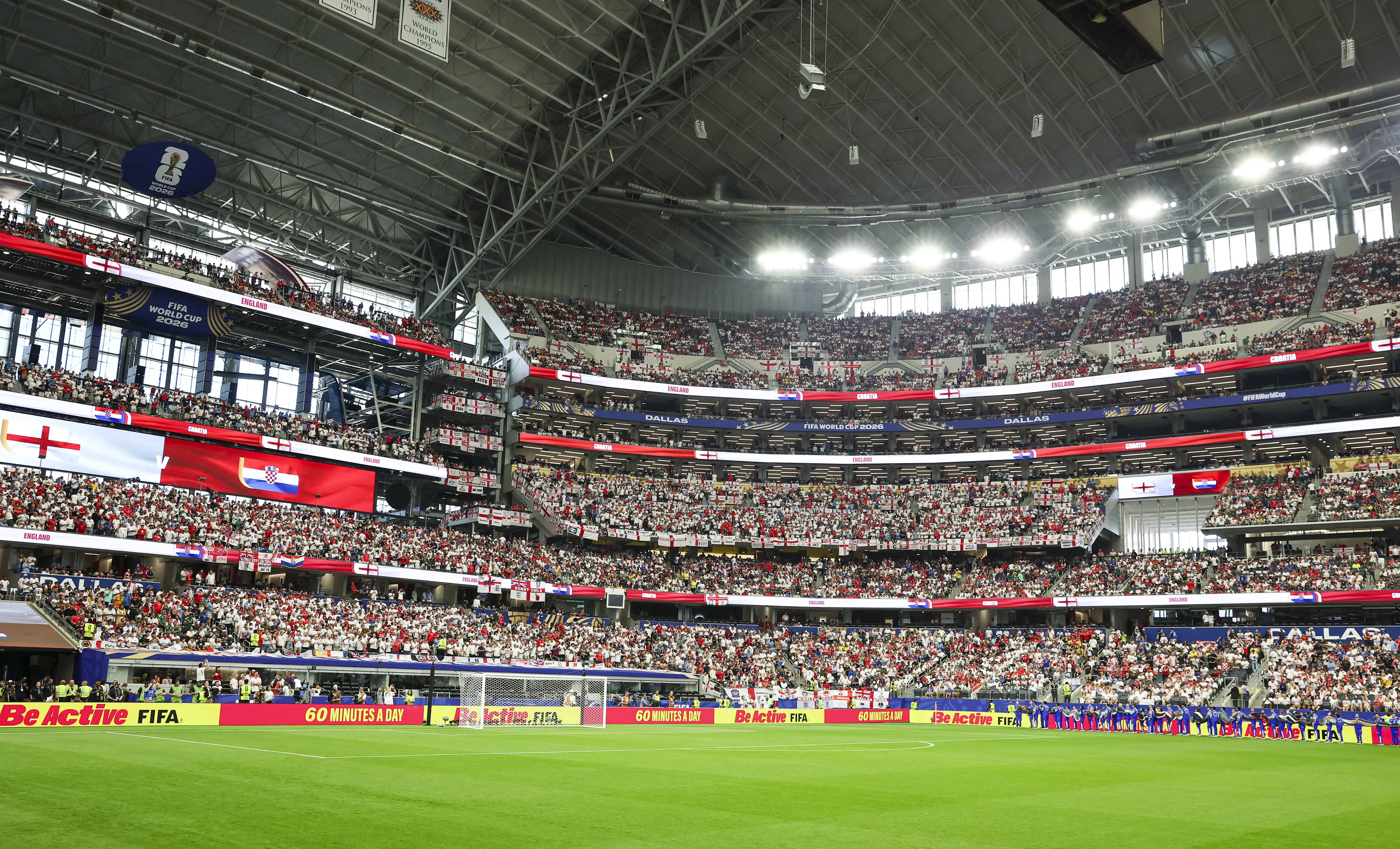 England fans in their numbers at Dallas Stadium