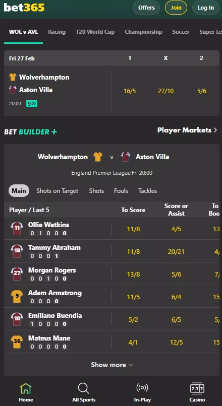 bet365 sportsbook review: bet builder