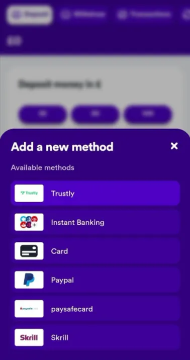 Casumo deposit and withdrawal methods