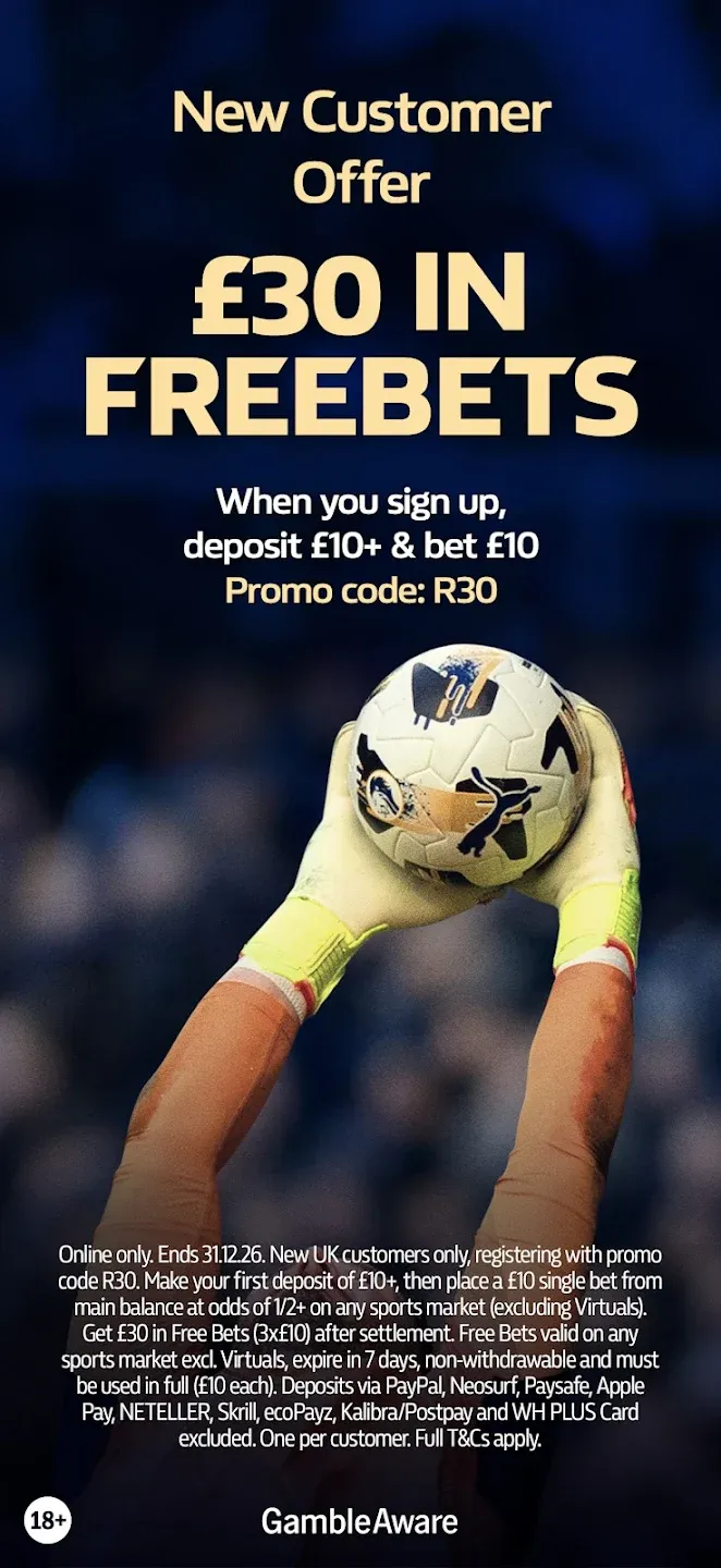 william hill app: sign-yp offer get &pound;30 in free bets