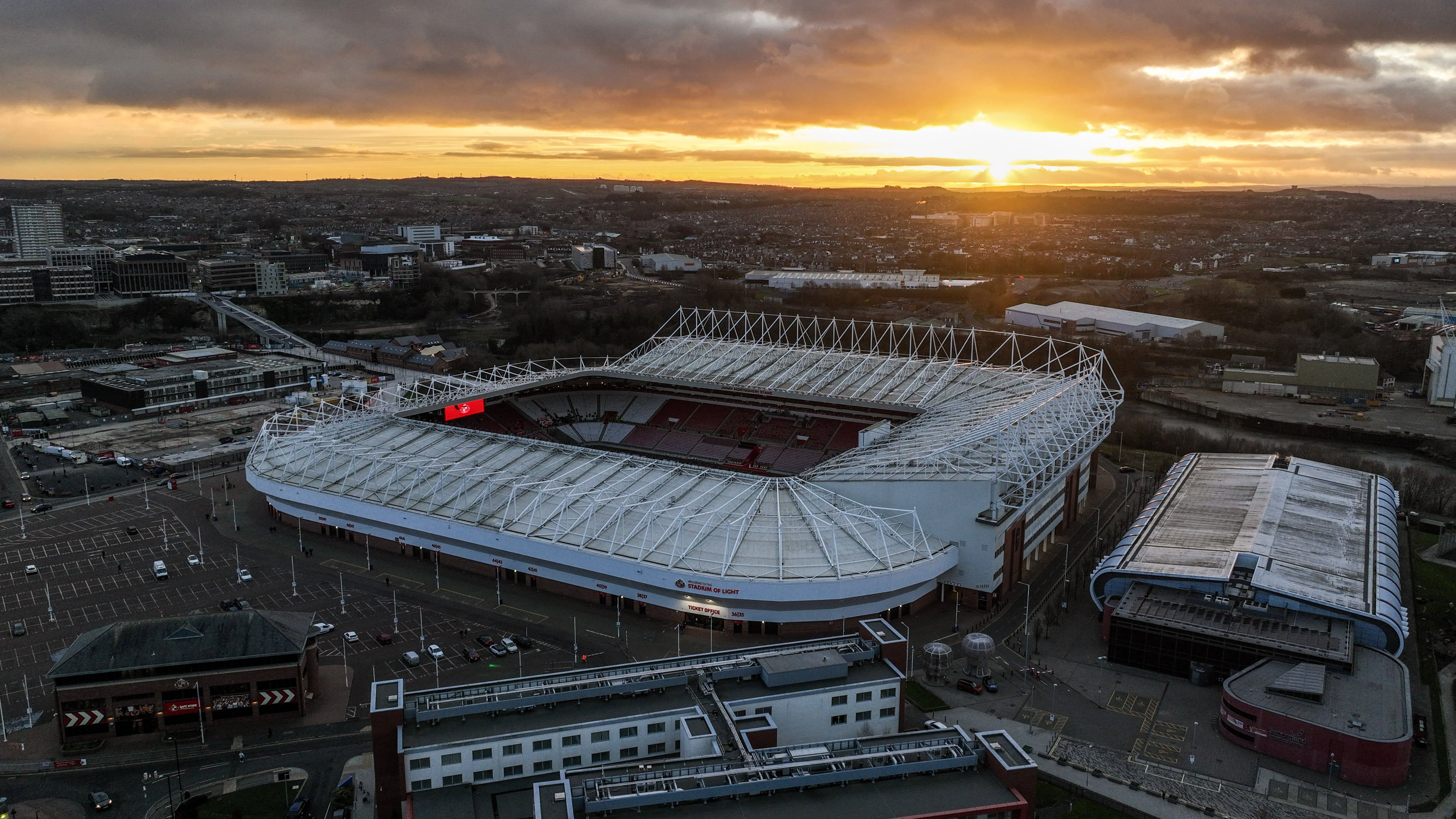 An aerial view of the Stadium Of Light 