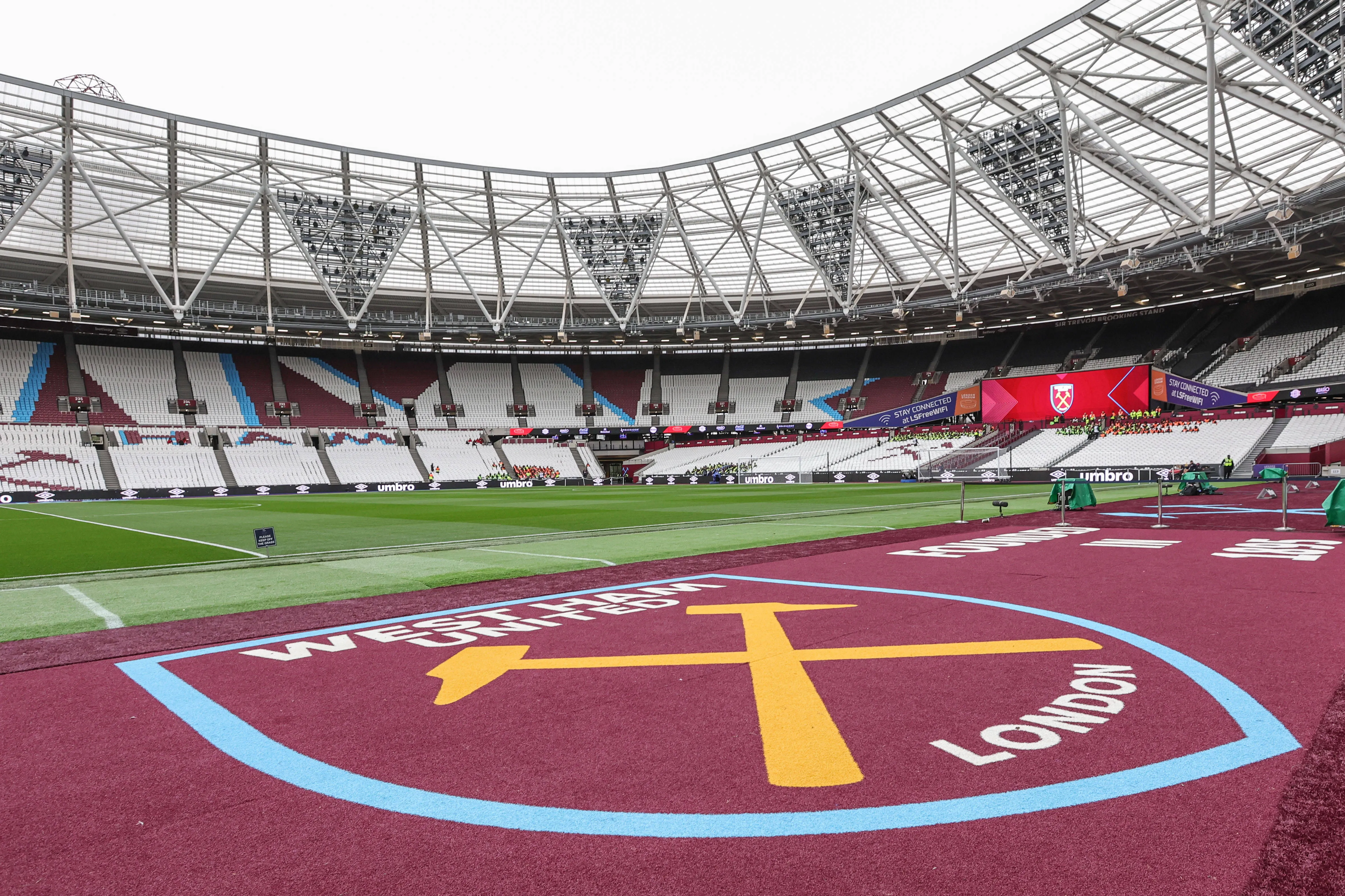 View inside the London Stadium, home to West Ham 