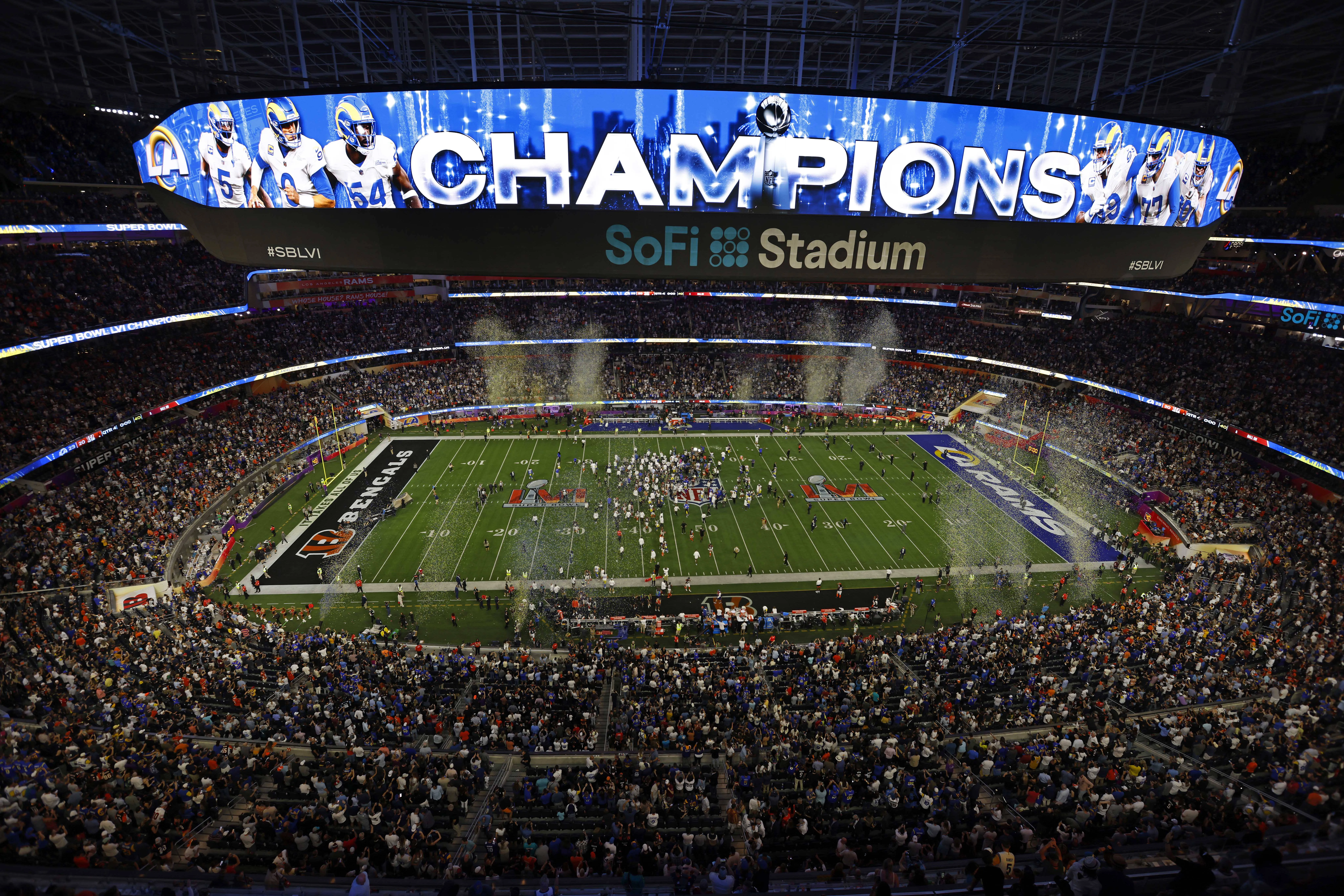 Super Bowl LVI between the Los Angeles Rams and the Cincinnati Bengals at SoFi Stadium
