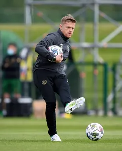 Damien Duff pulls fan from the crowd to give post-match team talk