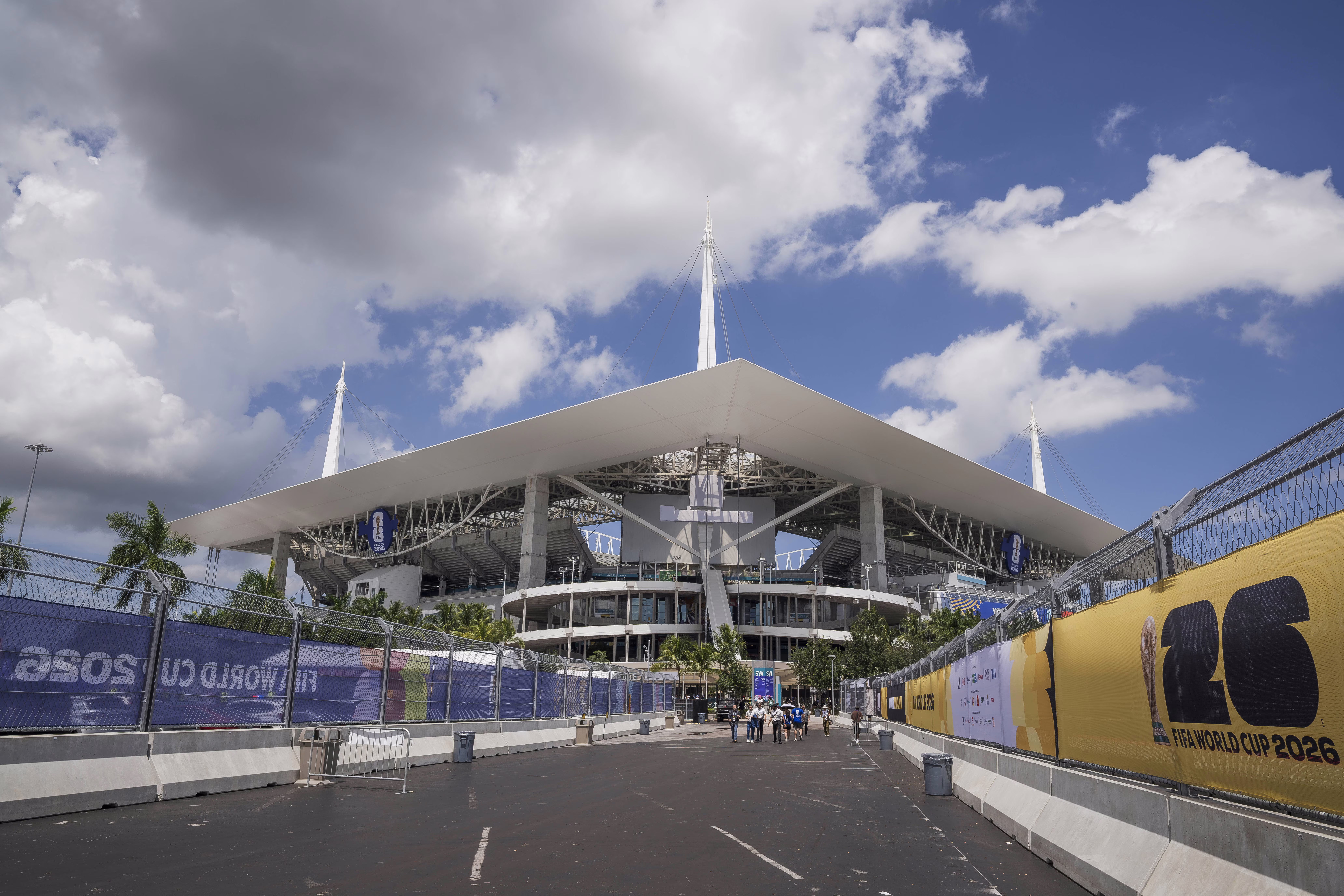 View outside Hard Rock Stadium, which will host England vs Norway on July 11th